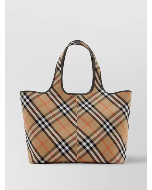 Burberry Natural Check Medium Canvas Tote Bag