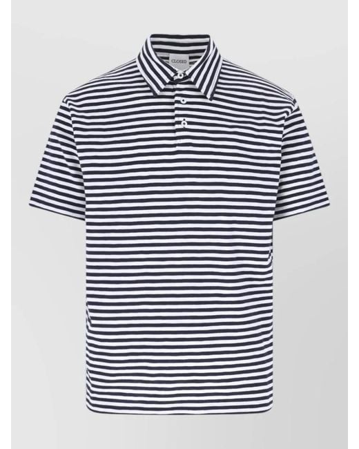 Closed Blue Polo Shirt Short Sleeves Striped Pattern for men