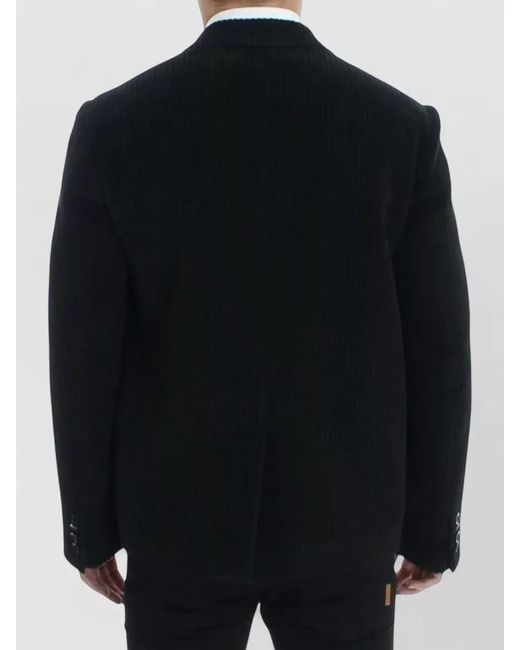 Dolce & Gabbana Blue Cotton Silk Ribbed Blazer for men