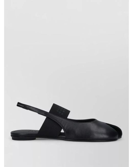 MM6 by Maison Margiela Black Sandals Flat Sole Peep Toe Design