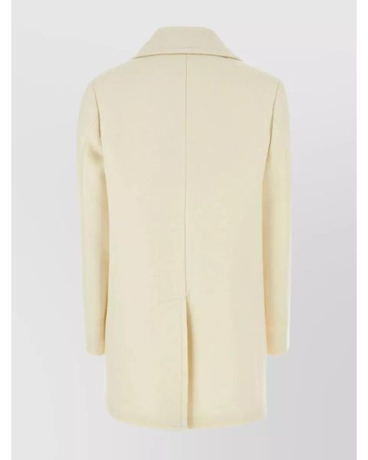 Prada Natural Wool Double-Breasted Coat