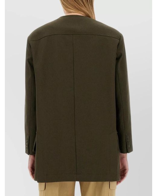 Max Mara Green Cotton Fitted Jacket
