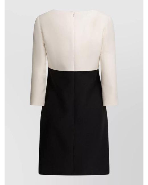 Valentino Garavani Black Crepe Couture Dress Boat Neckline Bow
