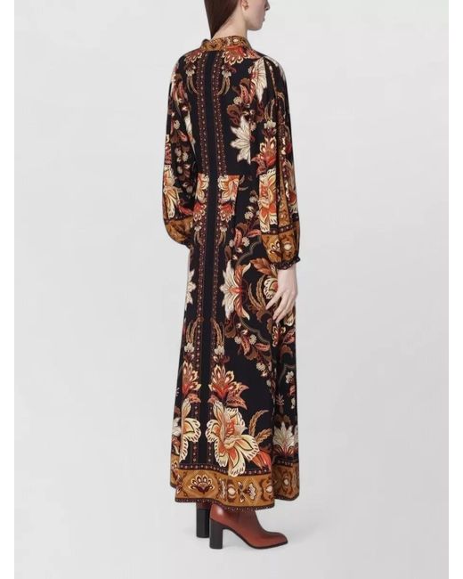 Farm Rio White Floral Maxi Dress Long Sleeves V Neckline