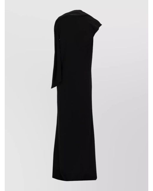 THE GARMENT Black Long Dress Scarf One Shoulder Draped