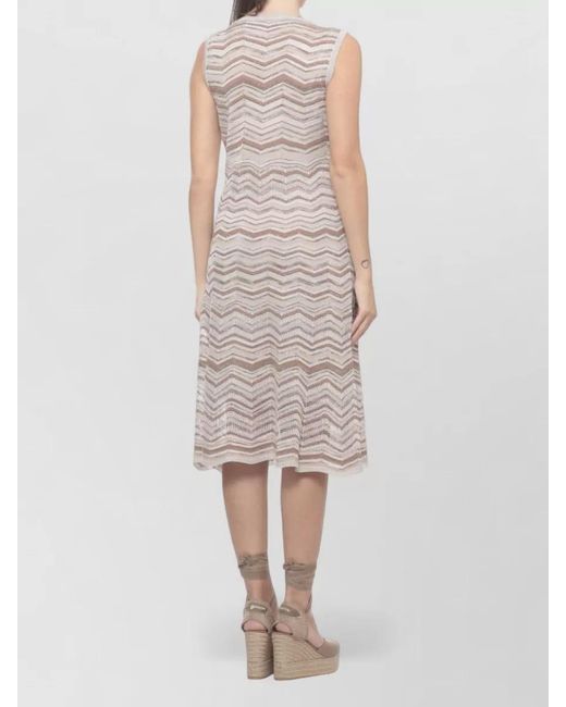 D.exterior Multicolor Knit Dress Above Knee Geometric Pattern