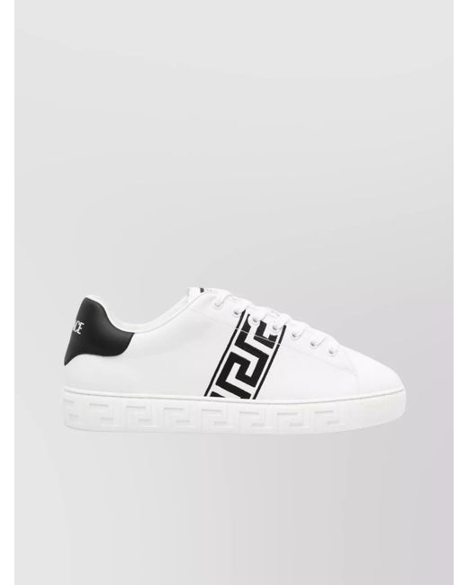Versace Metallic Leather Low-Top Sneakers for men