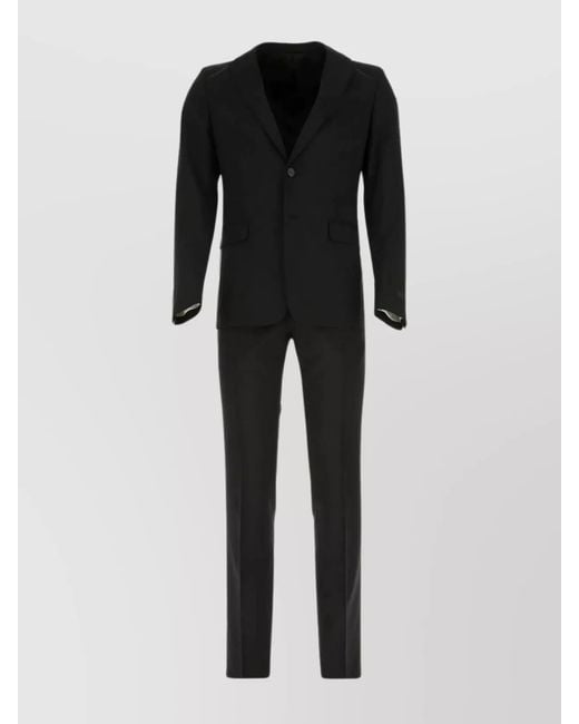 Prada Black Virgin Wool Mohair Single-Breasted Suit for men