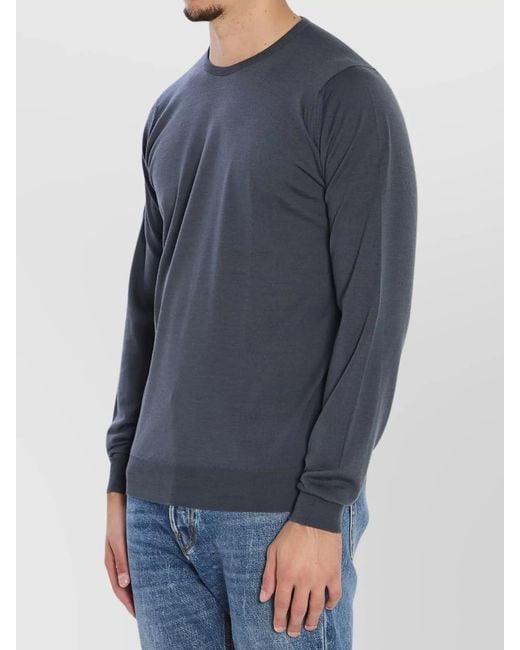 John Smedley Gray Merino Wool Regular-Fit Crew-Neck Jumper for men