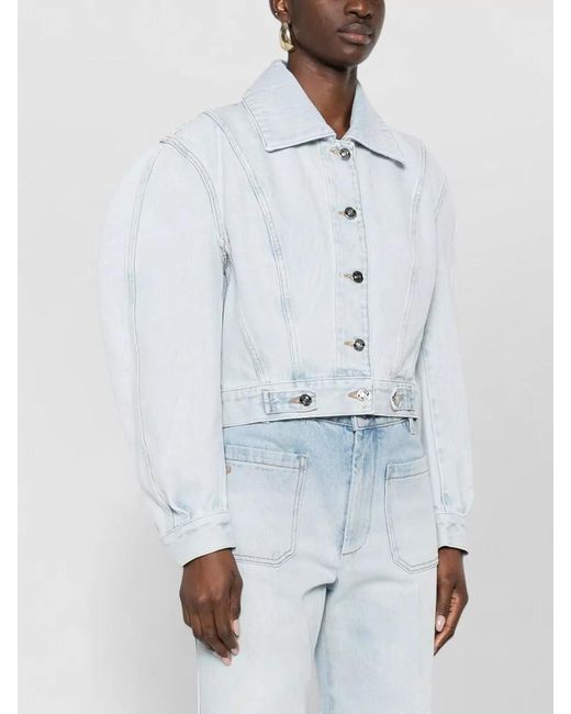 Givenchy Blue Cotton Cropped Jacket