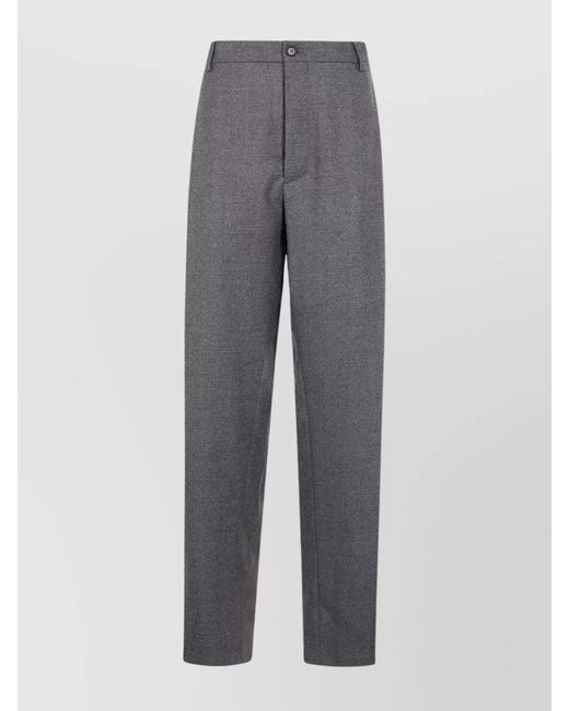 MM6 by Maison Margiela Gray Virgin Wool Straight-Leg Trousers for men