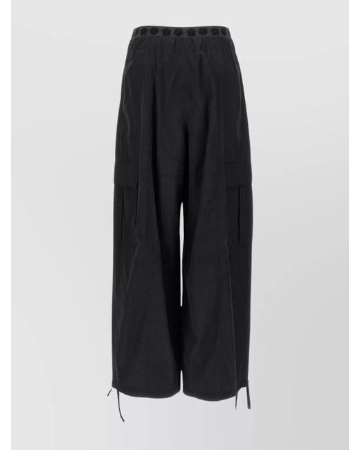 KENZO Black Wide-Leg Cargo Trousers