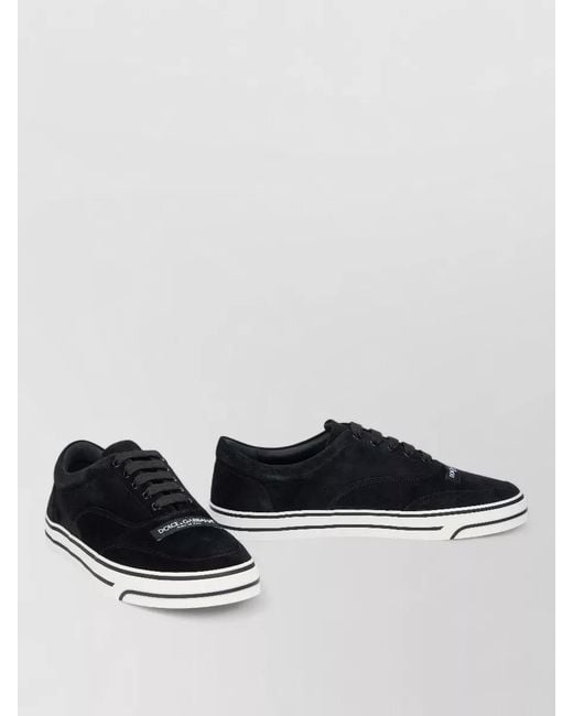 Dolce & Gabbana Multicolor Low Top Suede Lace Up Sneakers for men