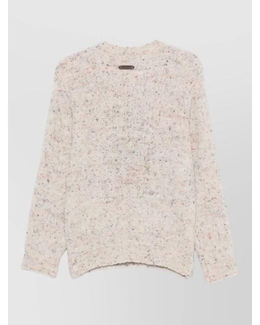 Moschino Natural Relaxed Crew Neck Knit Sweater Bear Motif for men