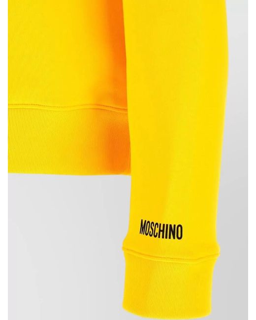 Moschino Yellow Smiley Hooded Sweater Graphic Logo Knit for men