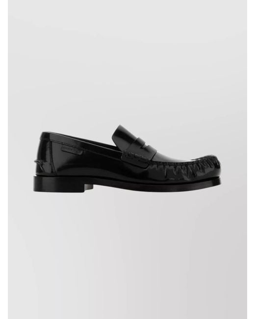 Bottega Veneta Black Leather Truman Loafers