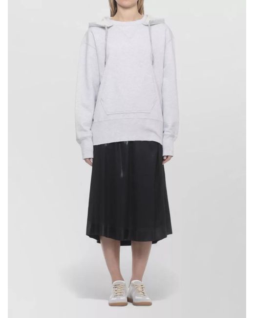 Maison Margiela White Ribbed Trim Hoodie