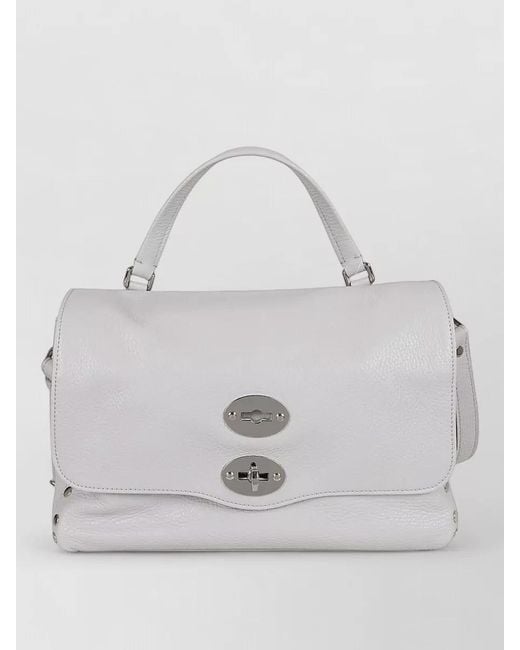 Zanellato Gray Leather Shoulder Bag