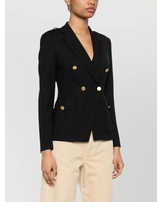 Tagliatore Black Wool Double-Breasted Blazer