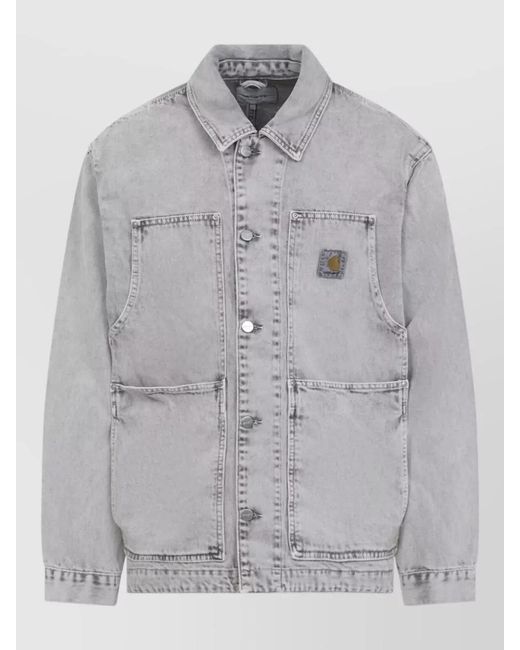 Carhartt Gray Double Layer Front Jacket Collared Design for men
