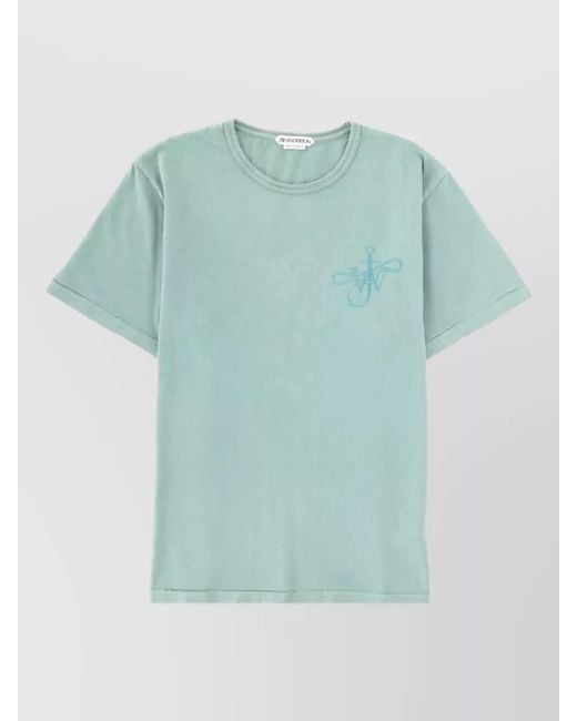 J.W. Anderson Blue Short Sleeve Round Neck Graphic T Shirt for men