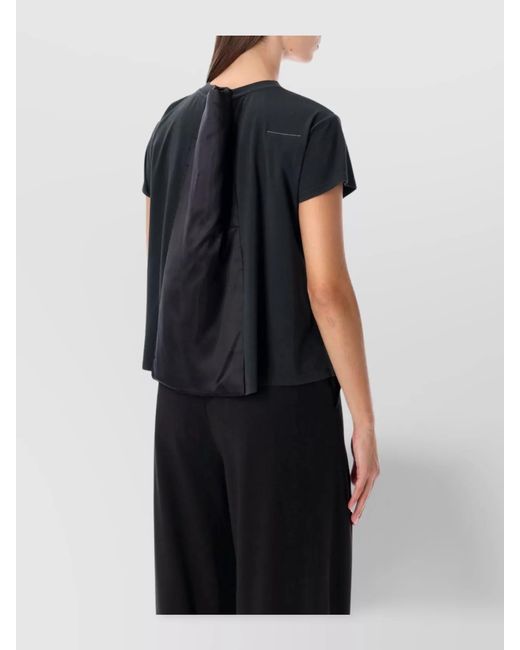 MM6 by Maison Margiela Black Cotton Short-Sleeve T-Shirt