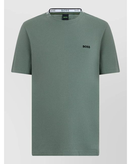 Boss Green Cotton Short Sleeve Crew Neck Polo Shirt for men