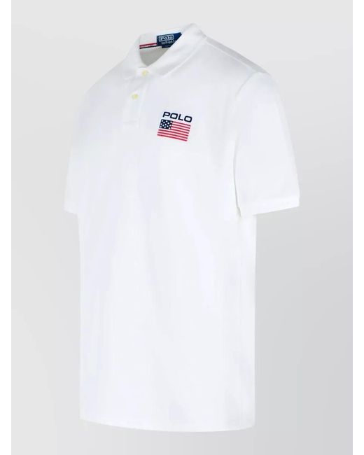 Polo Ralph Lauren White Short Sleeve Polo Collar Menswear Shirt for men