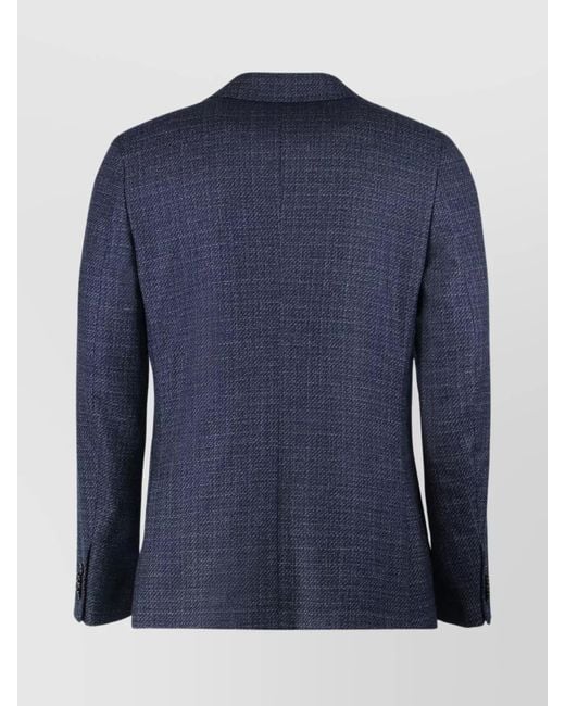 Zegna Blue Two-Button Single-Breasted Tailored Jacket for men