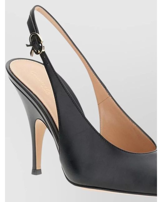 Gianvito Rossi Gray Sofia Leather Slingback Pumps Pointed Toe