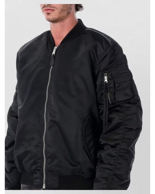 Alpha Industries Black Quilted Relaxed-Fit Padded Bomber Jacket for men
