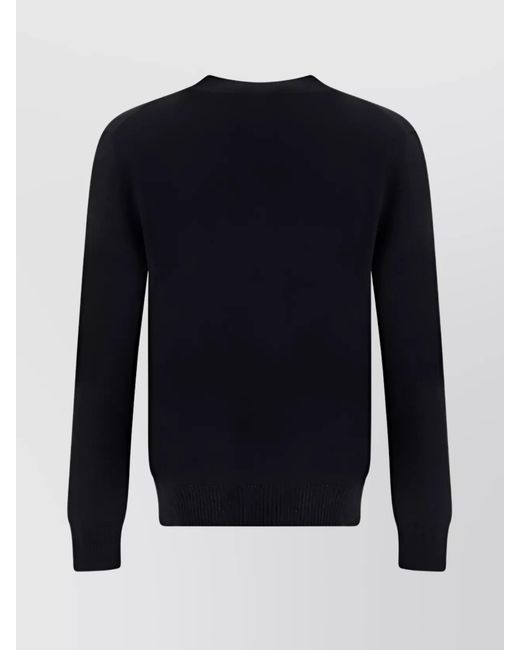 Prada Blue Cashmere Ribbed Crew-Neck Sweater for men