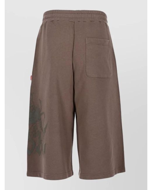 DIESEL Gray Printed Track Shorts for men