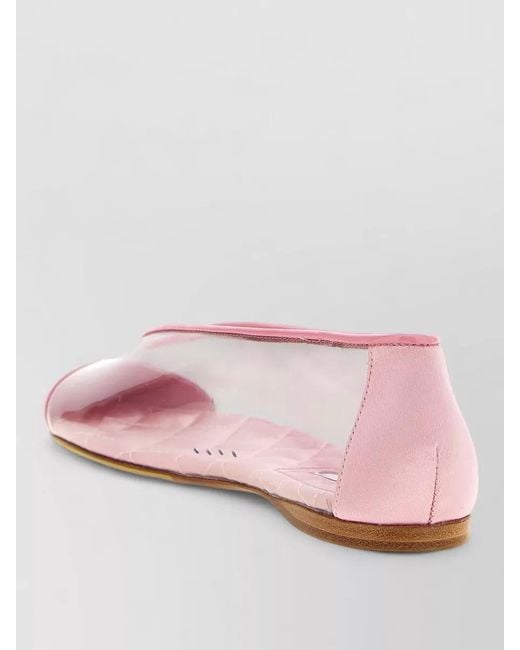 Moschino Pink Pvc Ballet Flats Round Toe Design