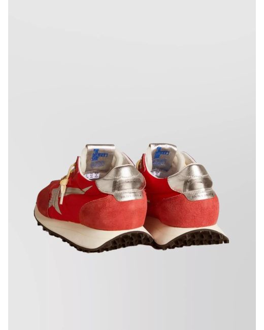 Golden Goose Deluxe Brand Red Leather Low-Top Sneakers