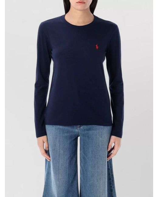 Polo Ralph Lauren Blue Long-Sleeve Cotton Jersey T-Shirt