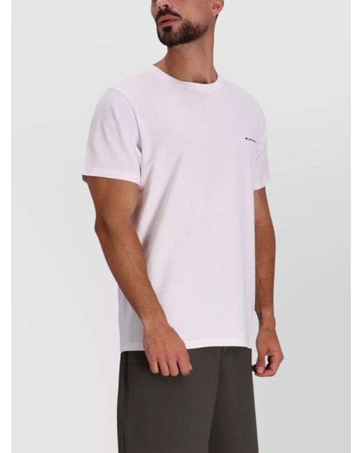 Isabel Marant White Cotton Logo Embroidered Short Sleeve T Shirt for men