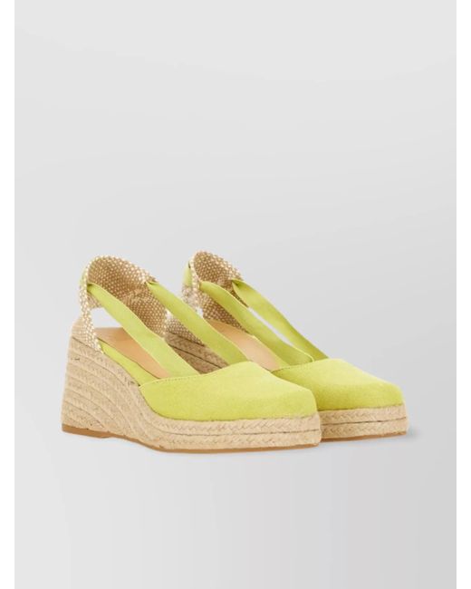Castaner Yellow Tina Wedge Heel Espadrille Sandals