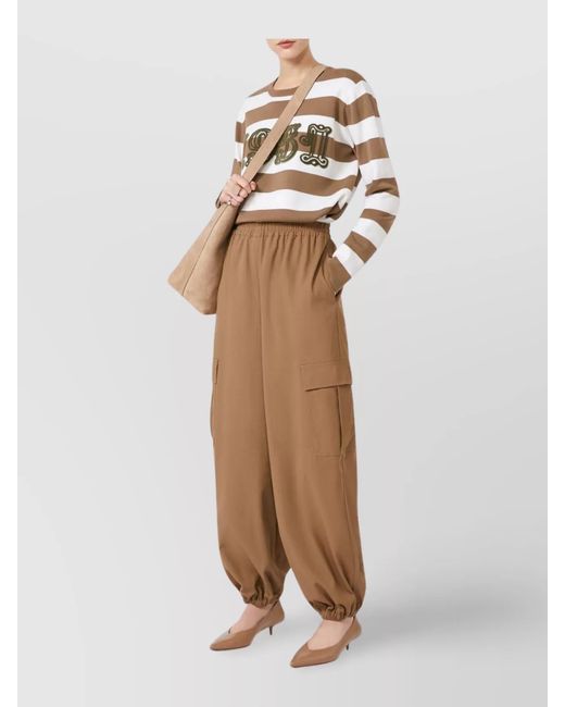 Max Mara Multicolor Striped Virgin Wool Boxy Jumper