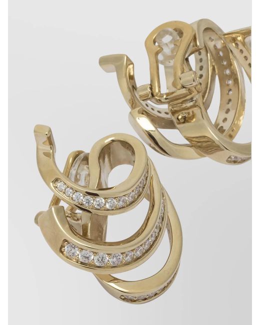 Ferragamo Metallic Glass And Brass Earrings
