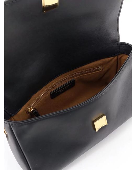 Tory Burch Black Charlie Leather Small Shoulder Bag