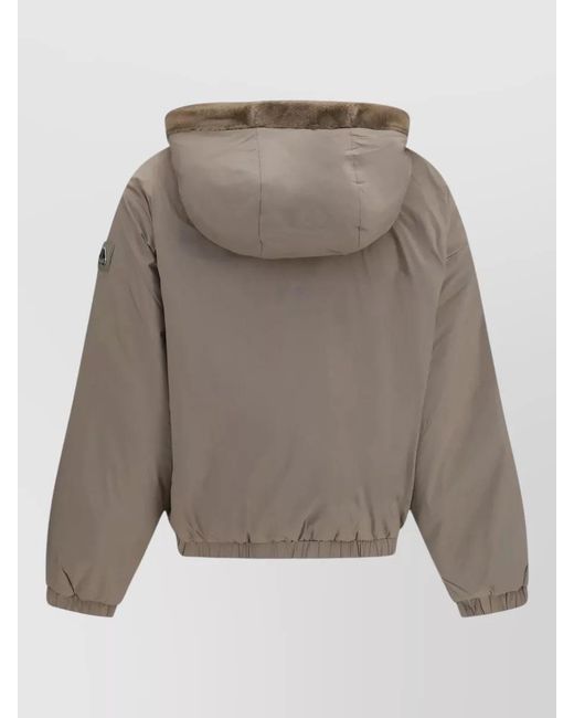 Moose Knuckles Gray Reversible Faux Fur Hoodie