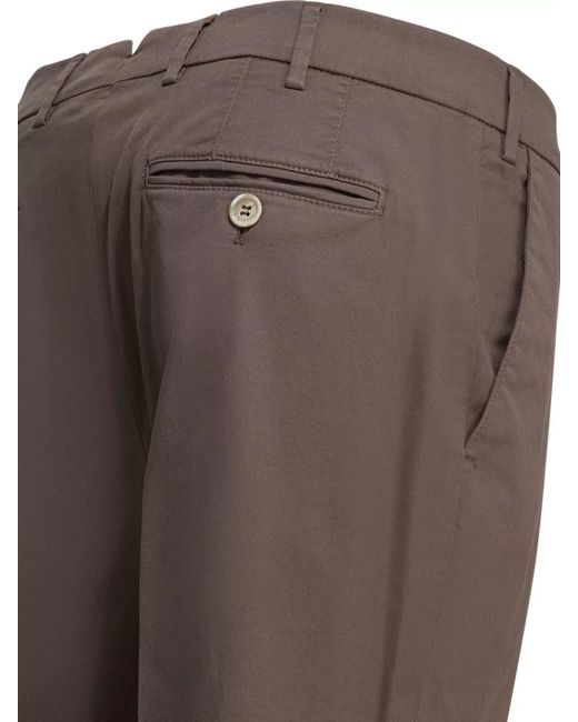 Brunello Cucinelli Brown Trousers Side And Back Pockets Belt Loops for men