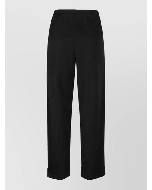 The Row Black Delano Tailored Pant Cuffed Hem Design