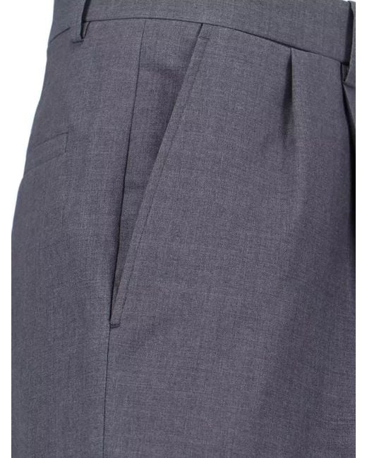 Jil Sander Blue Virgin Wool Straight-Leg Tailored Trousers for men