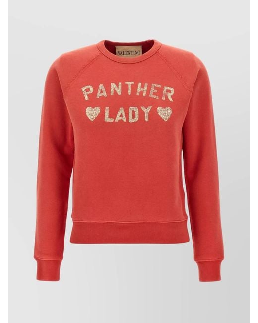 Valentino Garavani Red Cotton Sweatshirt