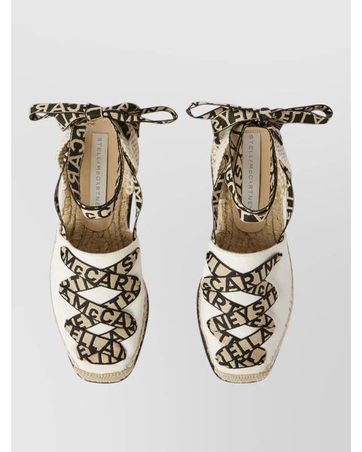 Stella McCartney Natural Organic Canvas Platform Espadrille Sandals