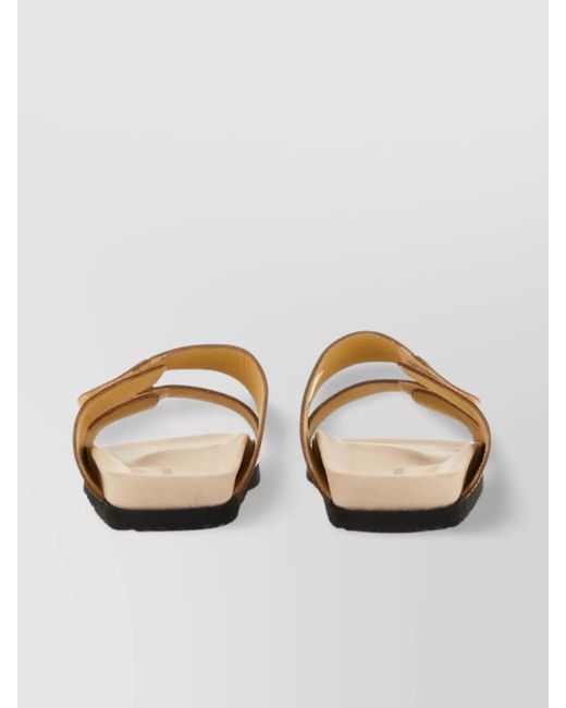 Palm Angels Metallic Leather Logo Sandals