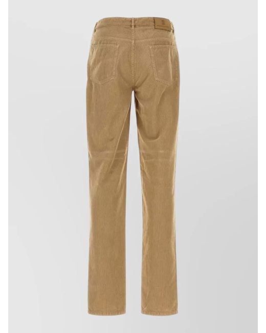 Brunello Cucinelli Natural Corduroy Five Pocket Tailored Pants Belt Loops for men