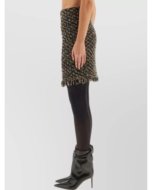 Fabiana Filippi Black Tweed High-Waisted Skirt
